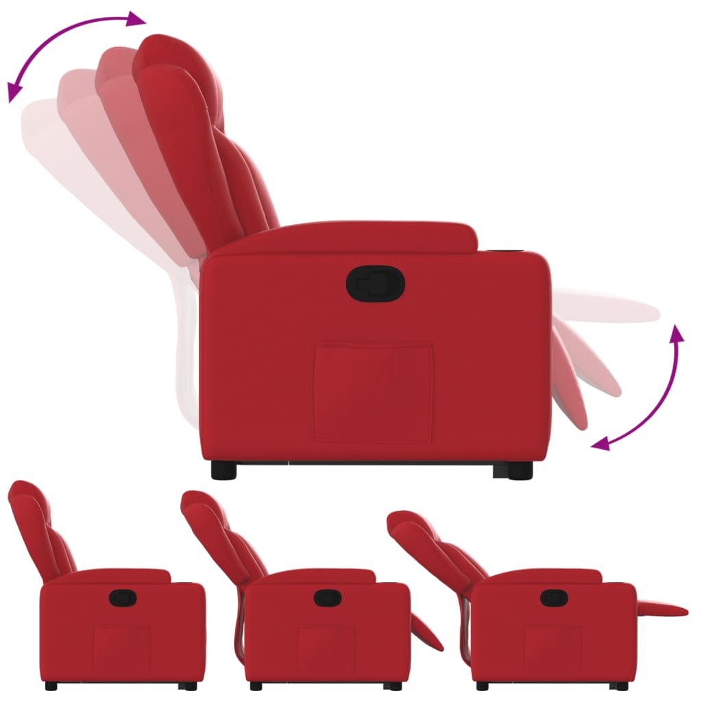 Poltrona Alzapersona Reclinabile Rosso in Similpelle | homemem39