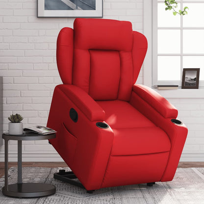 Poltrona Alzapersona Reclinabile Rosso in Similpelle | homemem39