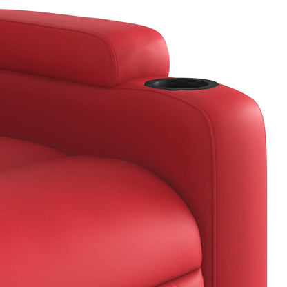 Poltrona Alzapersona Reclinabile Massaggio Rosso in Similpelle | homemem39