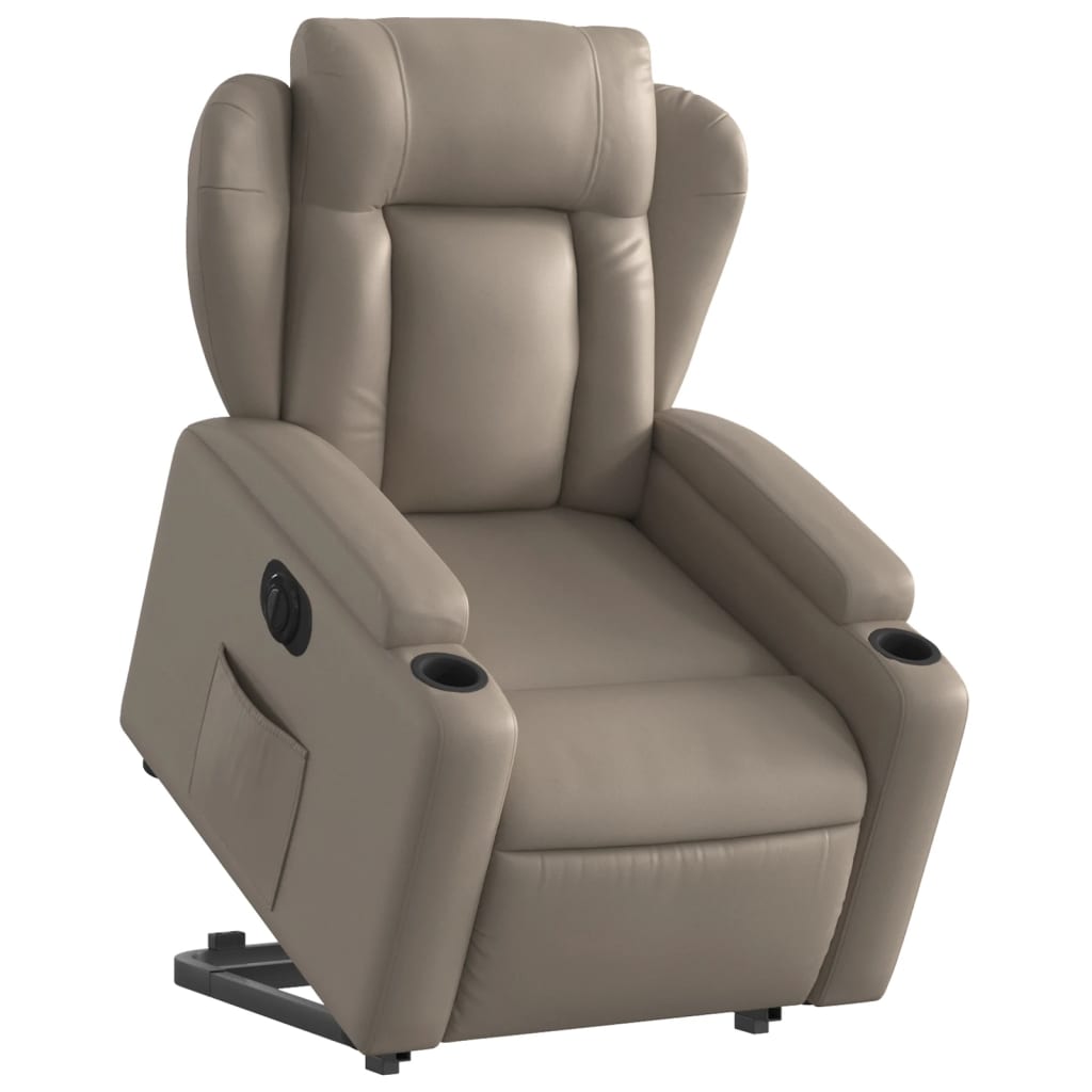 Poltrona Alzapersona Reclinante Elettrica Cappuccino Similpelle | homemem39