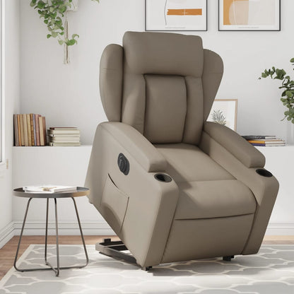 Poltrona Alzapersona Reclinante Elettrica Cappuccino Similpelle | homemem39