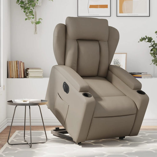 Poltrona Alzapersona Reclinante Elettrica Cappuccino Similpelle | homemem39