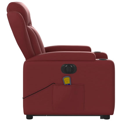 Poltrona Alzapersona Reclinabile Rosso Vino in Similpelle | homemem39