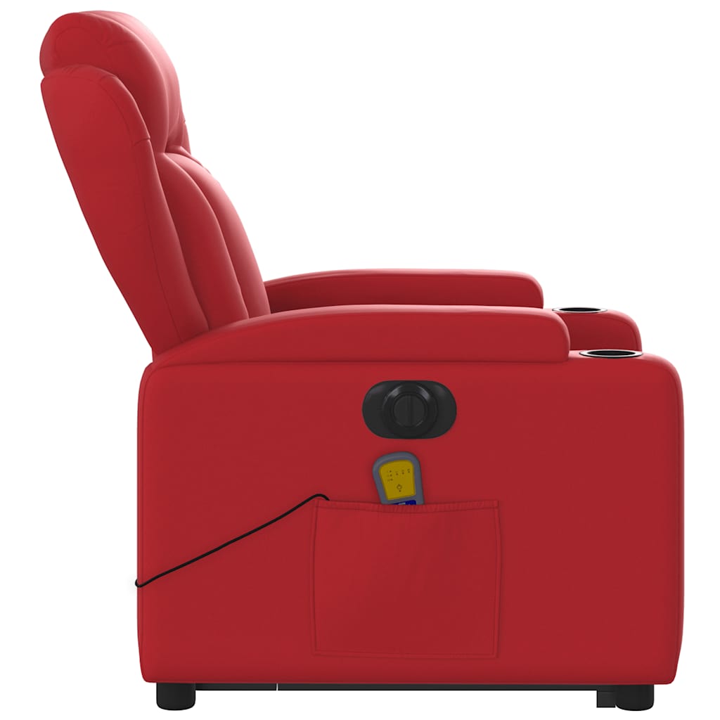 Poltrona Alzapersona Reclinabile Elettrica Rossa in Similpelle | homemem39