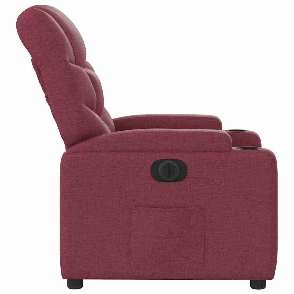 Poltrona Elettrica Reclinabile Rosso Vino in Tessuto | homemem39
