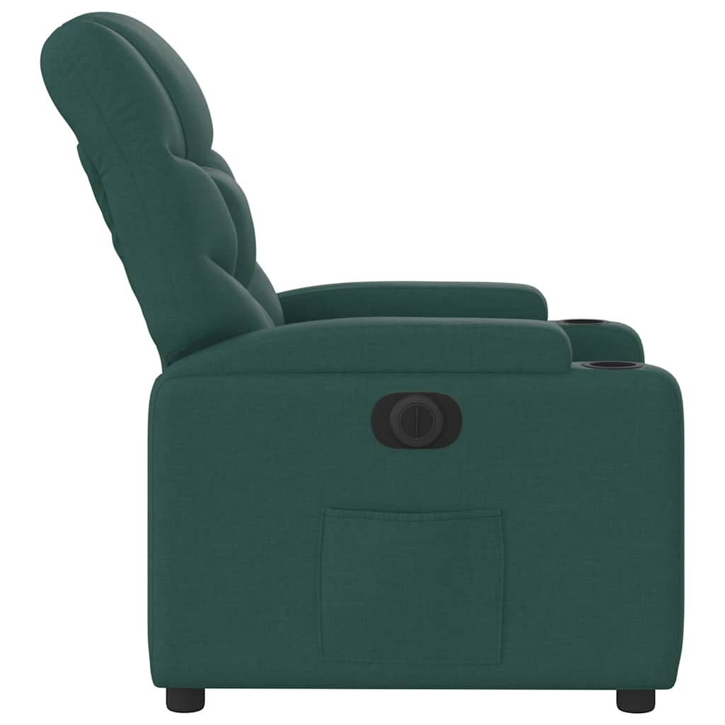 Poltrona Elettrica Reclinabile Verde Scuro in Tessuto | homemem39