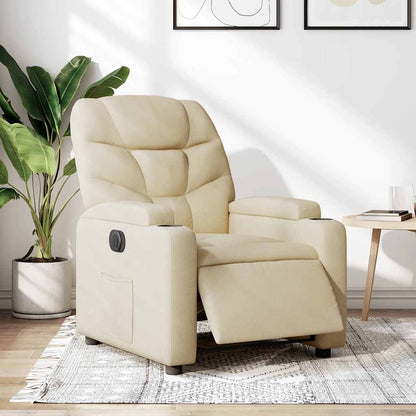 Poltrona Elettrica Reclinabile Crema in Tessuto | homemem39