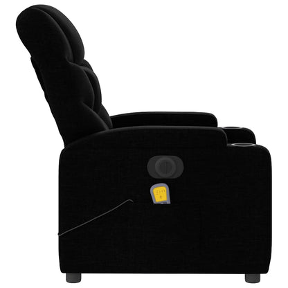 Poltrona Massaggiante Reclinabile Elettrica Nera in Tessuto | homemem39