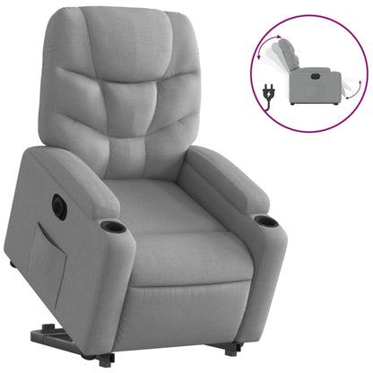 Poltrona Reclinante Alzapersona Elettrica Grigio Chiaro Tessuto - homemem39