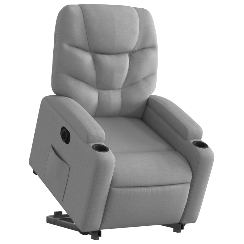 Poltrona Reclinante Alzapersona Elettrica Grigio Chiaro Tessuto | homemem39