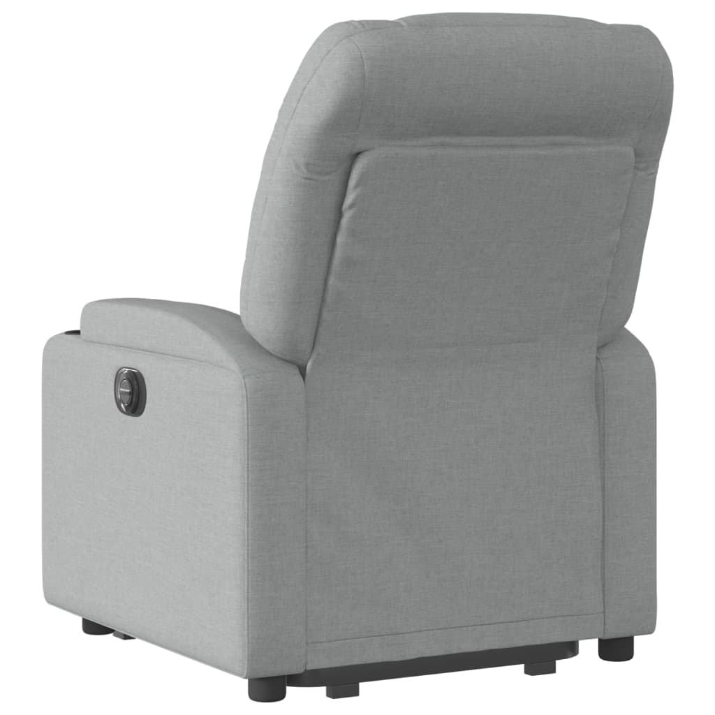 Poltrona Reclinante Alzapersona Elettrica Grigio Chiaro Tessuto - homemem39