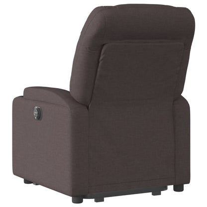 Poltrona Alzapersona Reclinante Elettrica Marrone Scuro Tessuto - homemem39