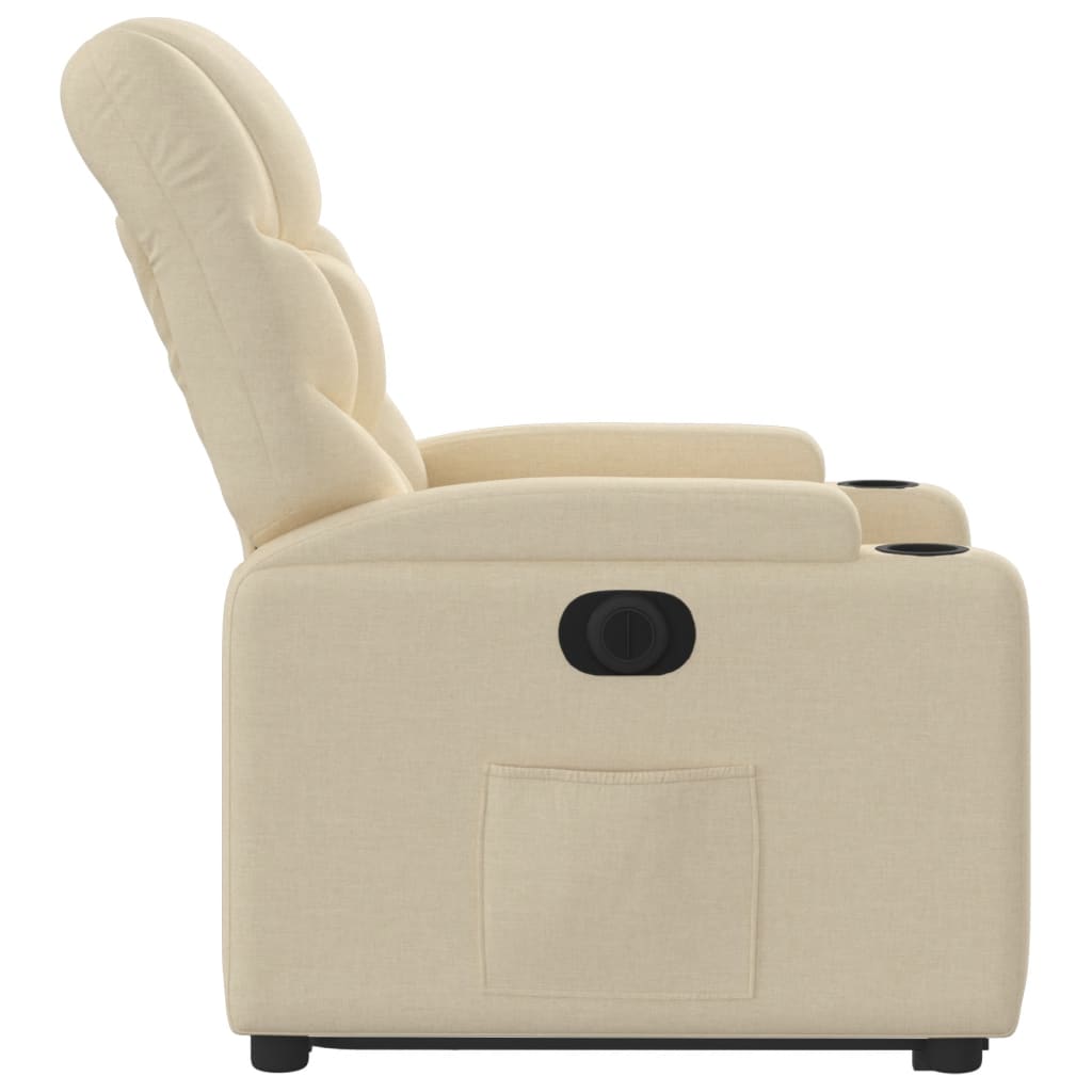 Poltrona Alzapersona Reclinabile Elettrica Crema in Tessuto | homemem39