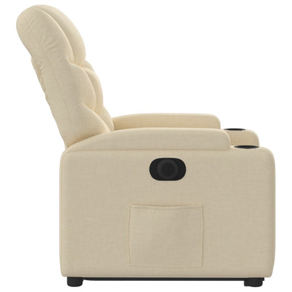 Poltrona Alzapersona Reclinabile Elettrica Crema in Tessuto | homemem39