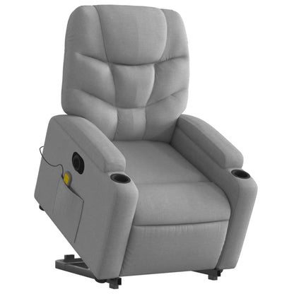 Poltrona Alzapersona Massaggi Elettrica Grigio Chiaro Tessuto | homemem39