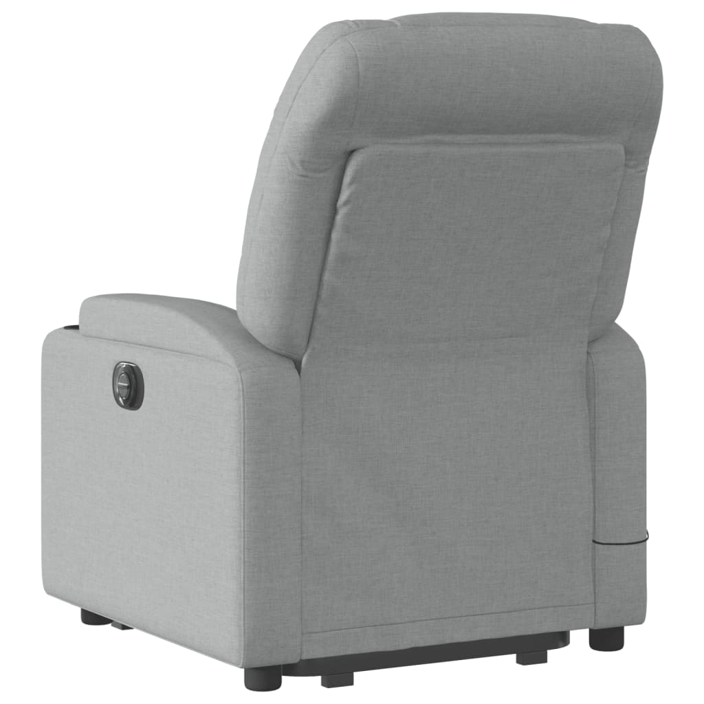 Poltrona Alzapersona Massaggi Elettrica Grigio Chiaro Tessuto | homemem39