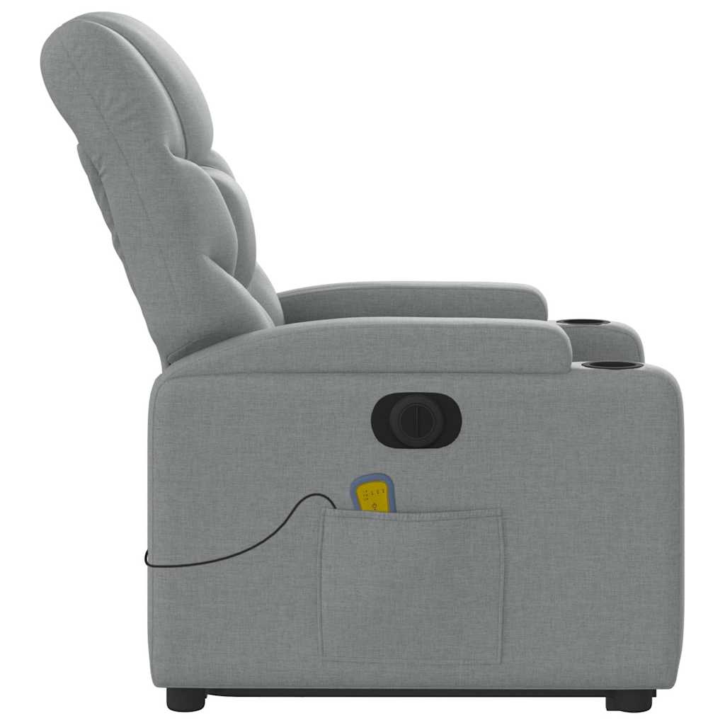 Poltrona Alzapersona Massaggi Elettrica Grigio Chiaro Tessuto | homemem39