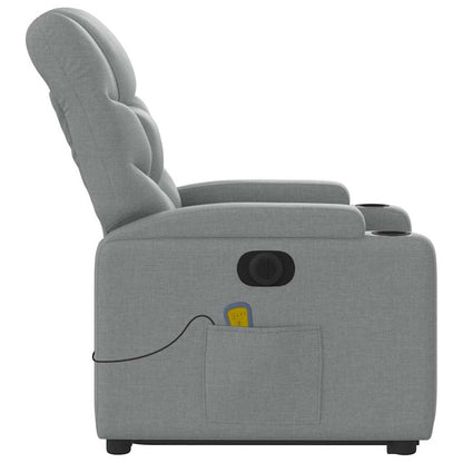 Poltrona Alzapersona Massaggi Elettrica Grigio Chiaro Tessuto | homemem39