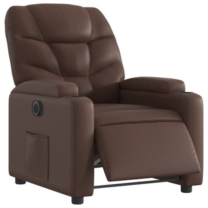 Poltrona Reclinabile Elettrica Marrone in Similpelle | homemem39