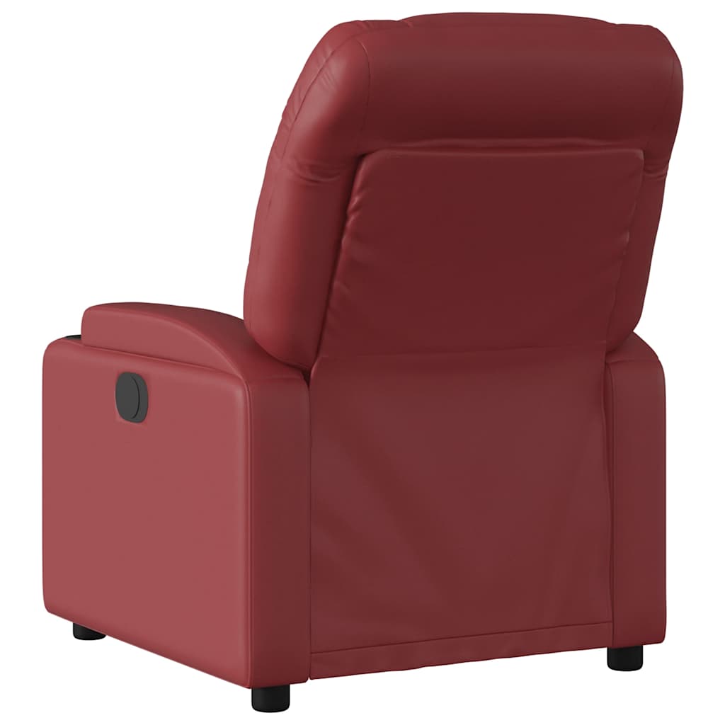 Poltrona Reclinabile Elettrica Rosso Vino in Similpelle | homemem39