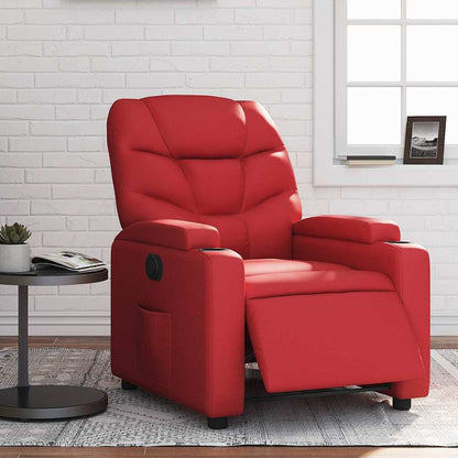 Poltrona Reclinabile Elettrica Rossa in Similpelle | homemem39