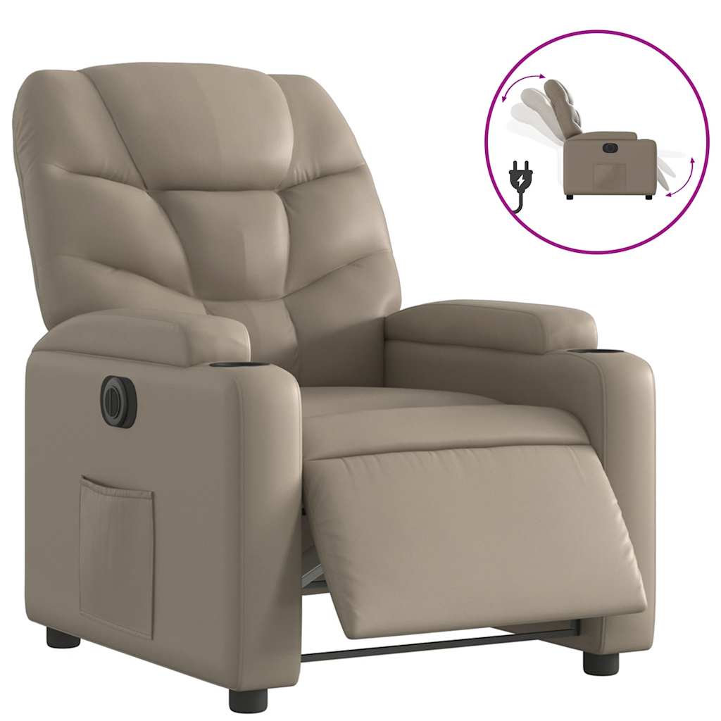 Poltrona Reclinabile Elettrica Cappuccino in Similpelle | homemem39
