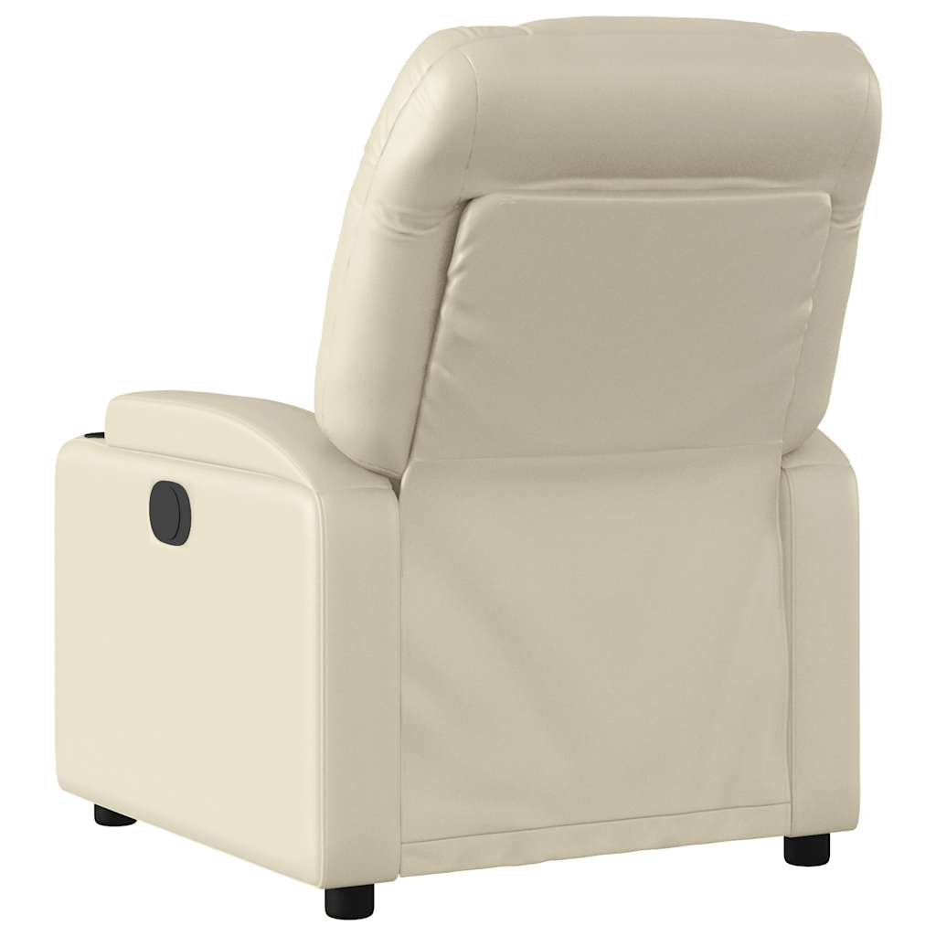 Poltrona Massaggiante Elettrica Reclinabile Crema Similpelle | homemem39