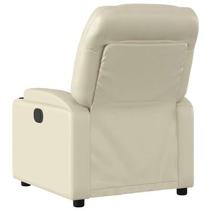 Poltrona Massaggiante Elettrica Reclinabile Crema Similpelle | homemem39