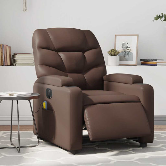 Poltrona Massaggiante Elettrica Marrone in Similpelle | homemem39