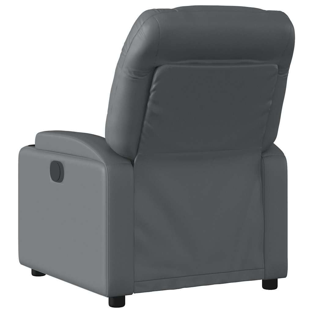 Poltrona Massaggiante Elettrica Reclinabile Grigio Similpelle | homemem39
