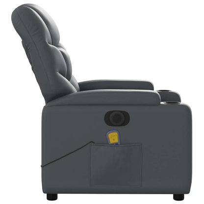 Poltrona Massaggiante Elettrica Reclinabile Grigio Similpelle | homemem39