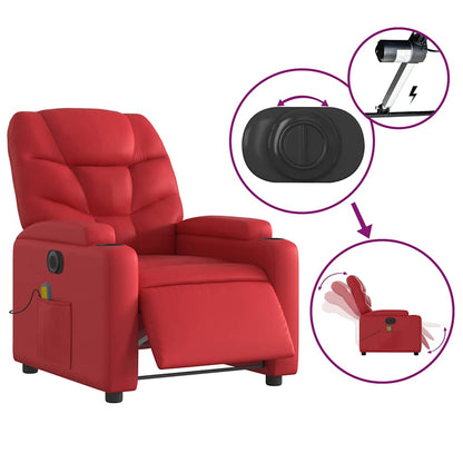 Poltrona Massaggio Elettrica Reclinabile Rosso Similpelle | homemem39
