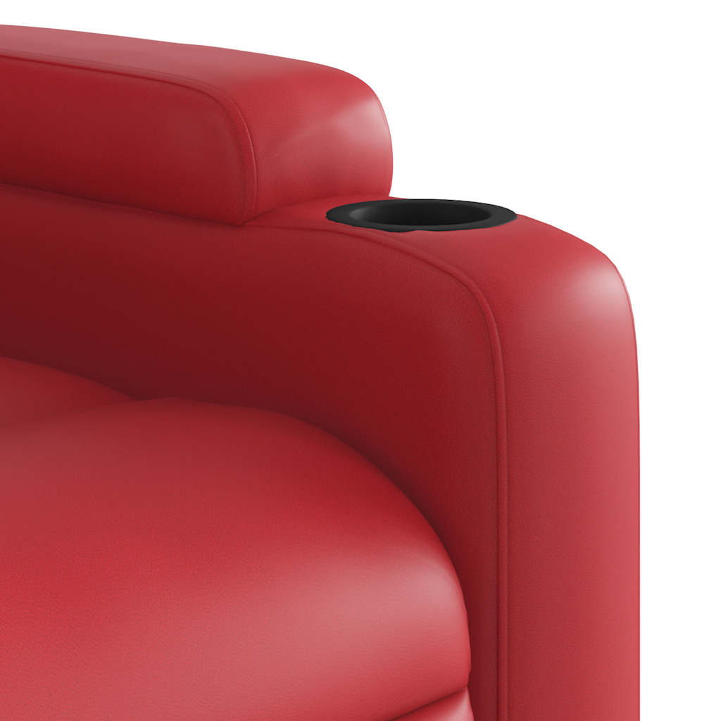 Poltrona Massaggio Elettrica Reclinabile Rosso Similpelle | homemem39