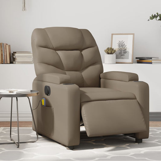 Poltrona Reclinabile Massaggio Elettrica Cappuccino Similpelle | homemem39