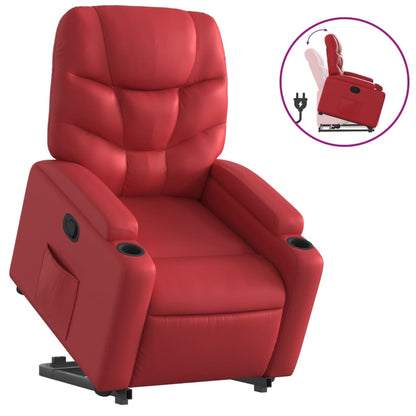 Poltrona Alzapersona Reclinabile Rosso in Similpelle | homemem39