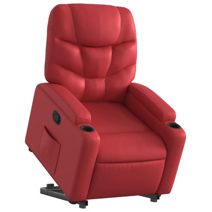 Poltrona Alzapersona Reclinabile Rosso in Similpelle | homemem39