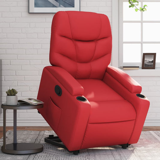 Poltrona Alzapersona Reclinabile Rosso in Similpelle | homemem39