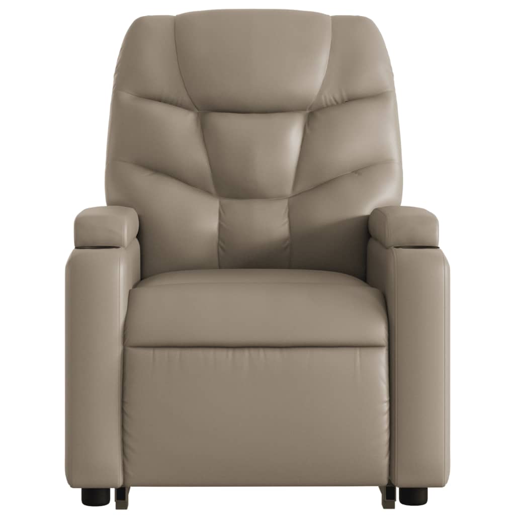 Poltrona Alzapersone Massaggi Reclinabile Cappuccino Similpelle | homemem39
