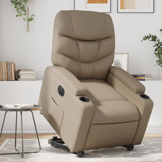 Poltrona Alzapersona Reclinante Elettrica Cappuccino Similpelle | homemem39