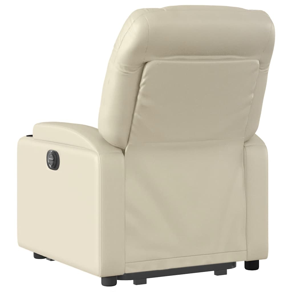 Poltrona Alzapersona Elettrica Reclinabile Crema in Similpelle | homemem39