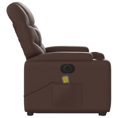 Poltrona Alzapersona Elettrica Reclinabile Marrone Similpelle | homemem39