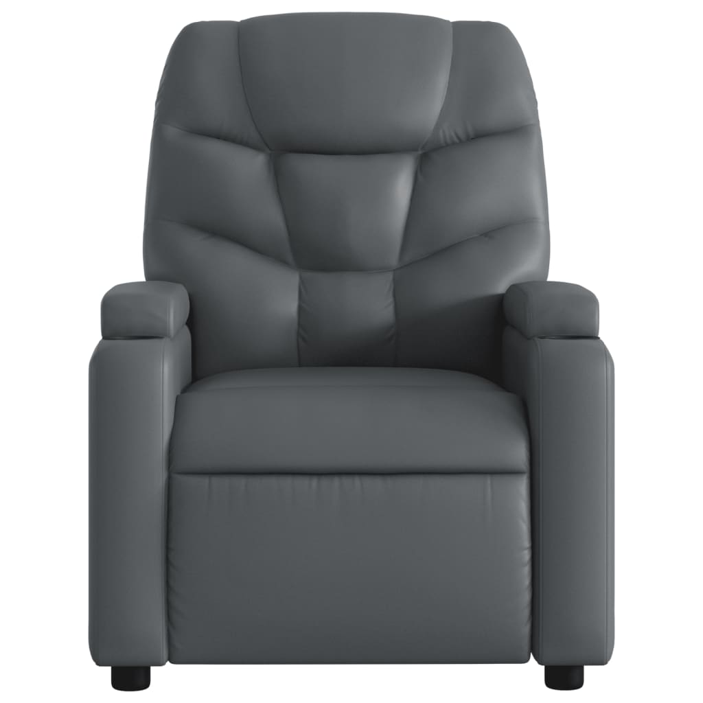 Poltrona Alzapersona Elettrica Reclinabile Grigio in Similpelle - homemem39