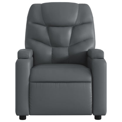 Poltrona Alzapersona Elettrica Reclinabile Grigio in Similpelle - homemem39