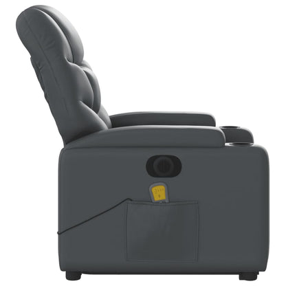 Poltrona Alzapersona Elettrica Reclinabile Grigio in Similpelle - homemem39