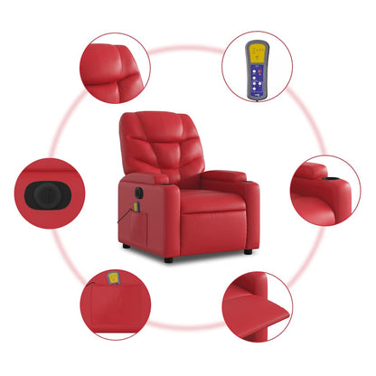 Poltrona Alzapersona Reclinabile Elettrica Rossa in Similpelle | homemem39