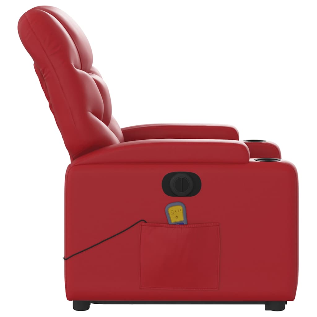 Poltrona Alzapersona Reclinabile Elettrica Rossa in Similpelle | homemem39