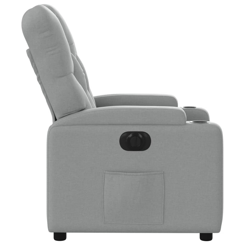 Poltrona Elettrica Reclinabile Grigio Chiaro in Tessuto | homemem39