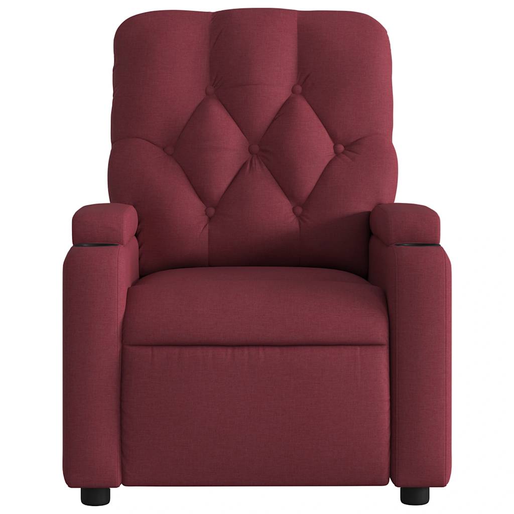 Poltrona Elettrica Reclinabile Rosso Vino in Tessuto | homemem39