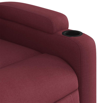 Poltrona Elettrica Reclinabile Rosso Vino in Tessuto | homemem39