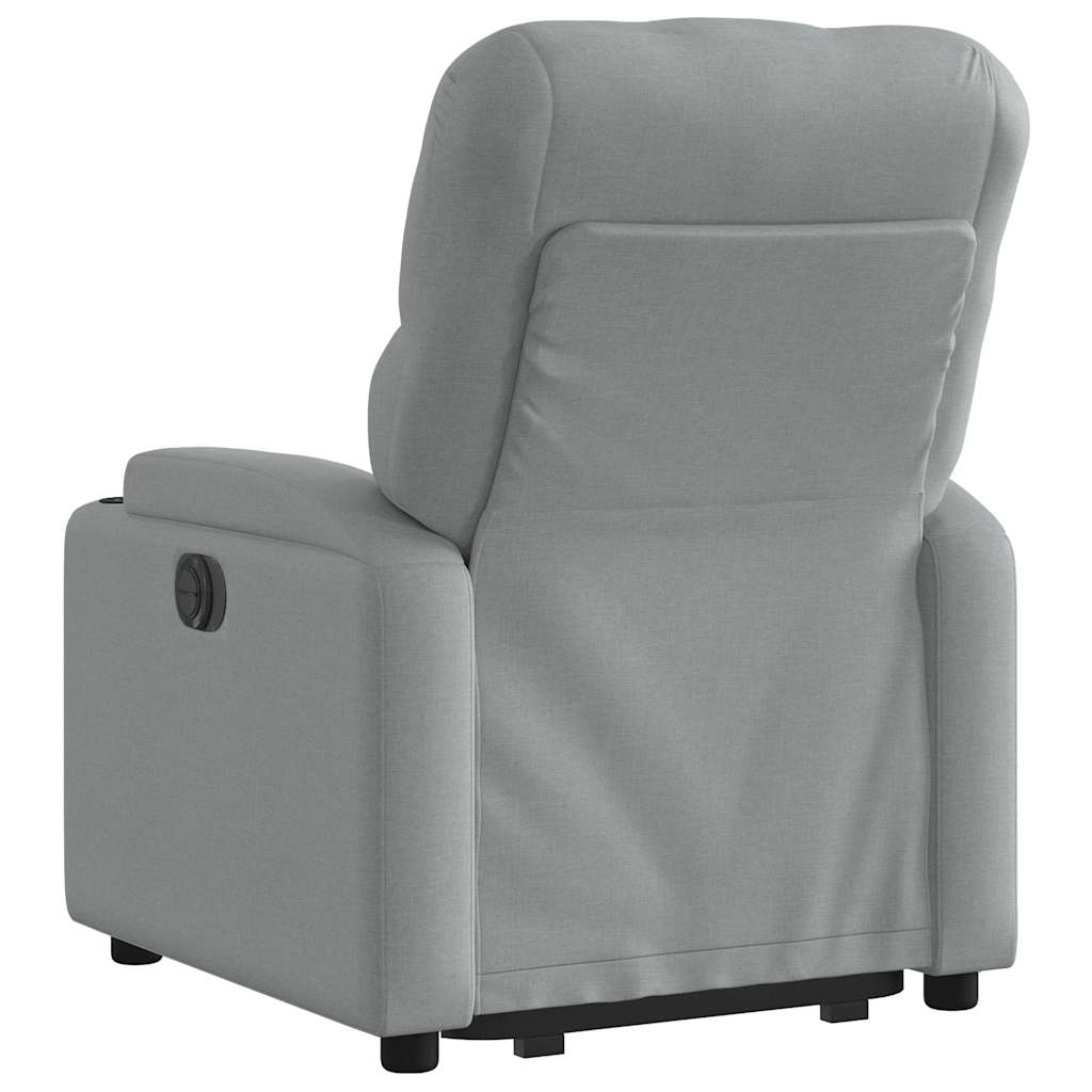 Poltrona Alzapersona Reclinabile Grigio Chiaro in Tessuto | homemem39